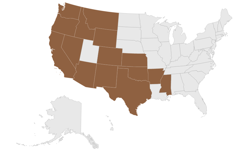 States that Hargrove Ranch currently serves.